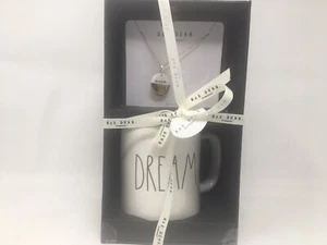 RAE DUNN DREAM Mug And Porcelain Necklace Gift Set New Boxed LL New - Picture 1 of 3
