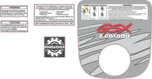 SEADOO GSX 1997 Graphics / Decal Warning / Sticker Kit  (Grey) - Picture 1 of 1