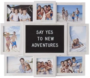 Multi Photo Collage Frame Board Set 8 Picture Gallery Wall Decorative Distressed - Picture 1 of 11