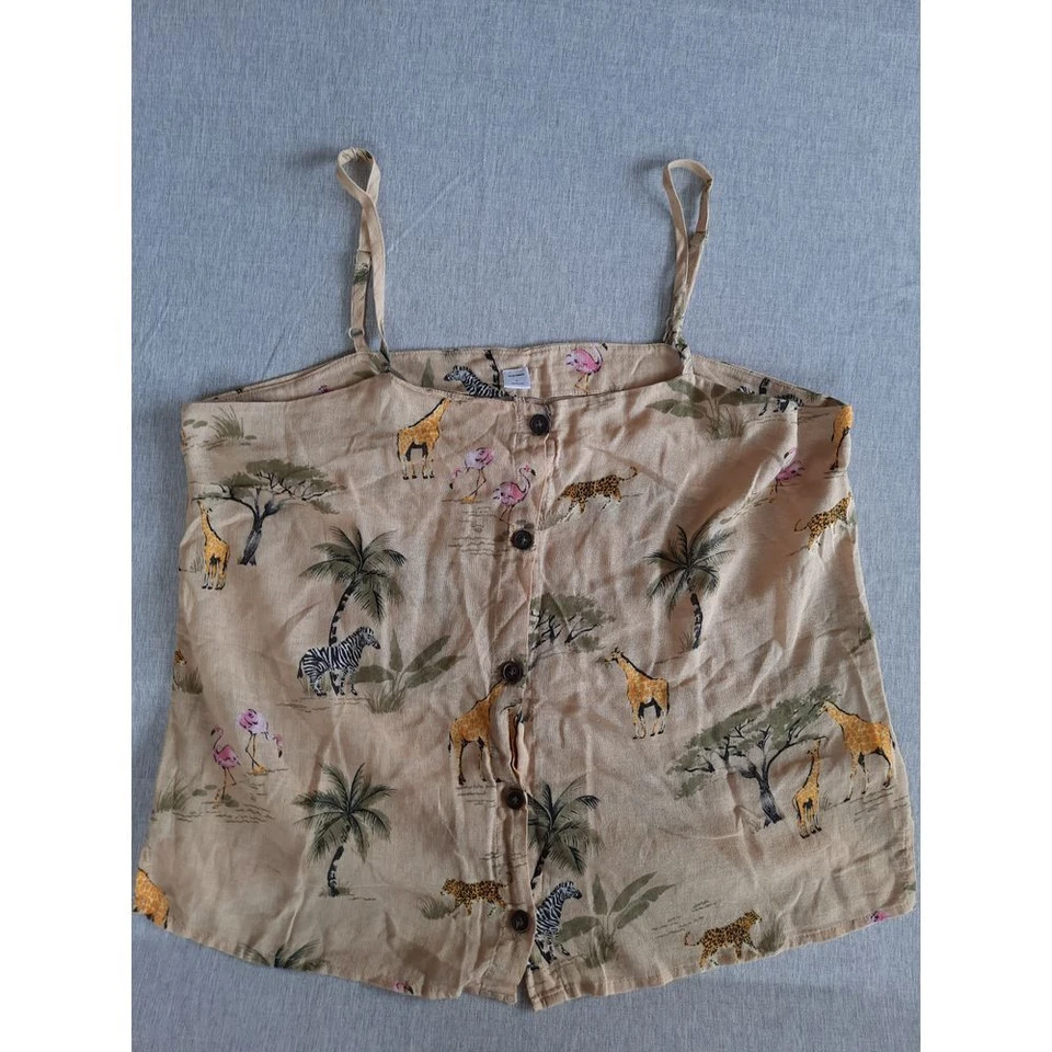 Старый темно-синий женщин большой Summer разноцветный холст льняной пейсли цветочный блузка - Изображение 1 из 4