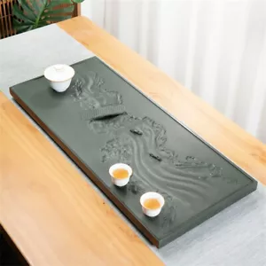 Wujinshi Tea Tray Green Stone Tea Table Sea of tea Embossed Drain Tea Tray - Picture 1 of 18