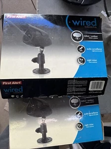 LOT OF 2 First Alert Wired Security Camera Model P-520 Indoor/Outdoor Audio/Vid - Picture 1 of 5