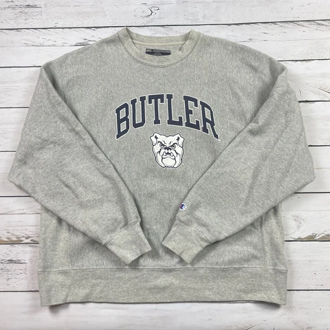 Vintage Champion Butler Bulldogs Sweatshirt Mens Large Gray Reverse Weave Cover