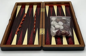 Tavla Backgammon Schach Brett Schatulle mit Figuren - 35 x 32,5 cm - Bild 1 von 4