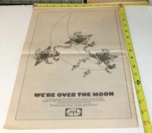 PAUL McCARTNEY and WINGS Vintage Thank You AD Advert 1974 Band on the Run Rock - Picture 1 of 3