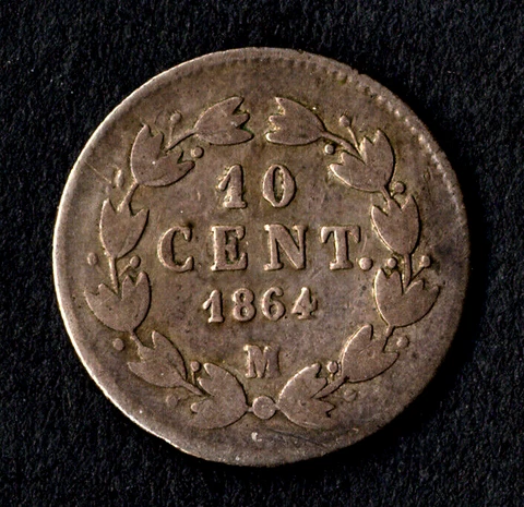 Empire of Maximilian * 10 centavos Silver * 1864 Mo-M * Mexico City Mint Scarce! Cover