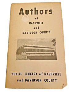 Nashville Tennessee Authors Davidson County TN 1974 Vintage 55 Pages Book - Imagen 1 de 6