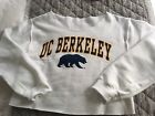 R@Re*?? Uc Berkeley Cal Off Shoulder Crop Sweatshirt Size Fits Xs S M White