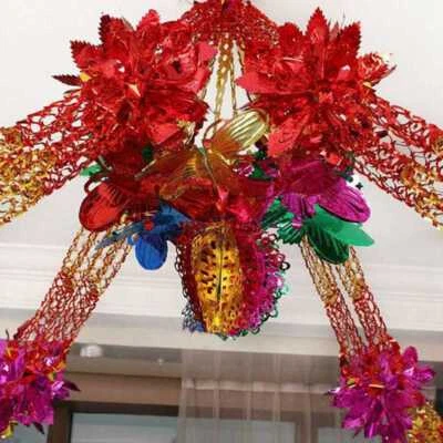 Large Hanging Foil Christmas Xmas 2X Multi Colour  Decorations Garland Ceiling - image 1 of 4