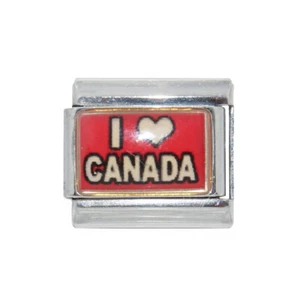 I love Canada photo Italian charm - fits 9mm classic Italian Charm bracelets - Picture 1 of 1