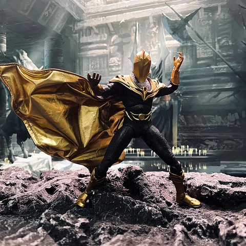 Handmade 1/12 Golden Wired Cape Cloak for 6" 7" McFarlane Black Adam (No figure) Cover