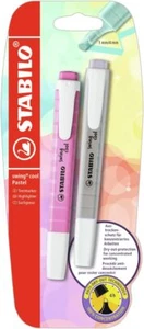 Textmarker - STABILO swing cool Pastel - 2er Pack - seidengrau, frische Fuchsie - Bild 1 von 8