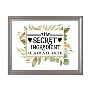 Kitchen PRINT Love QUOTE Watercolour Picture Green POSTER Art Unframed A4 - Picture 1 of 2