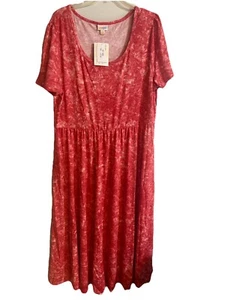 NWT LuLaRoe Womens 3XL Dress Red Tie Dye Stunning Summer Dress 53” Length - Picture 1 of 8