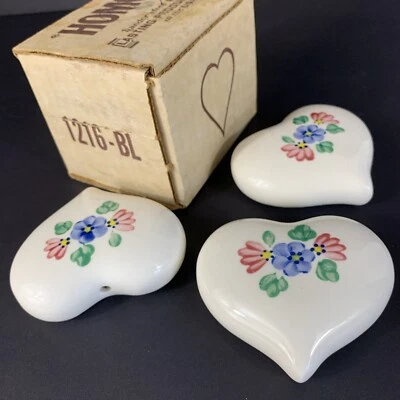 Vintage Homco Colgante de Pared Cerámica Corazones Placas Floreros Decoración Foto 1 de 4