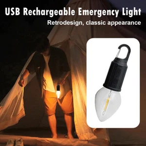 Dimmable Usb Light Bulb With Hook Long Duration Rechargeable Lamps Warm White - Picture 1 of 12