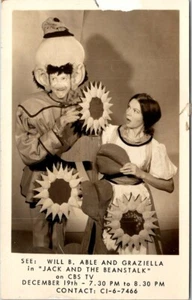 Vintage Postcards RPPC Real Photo Will B. Able Graziella Jack and the Beanstalk - Imagen 1 de 2
