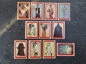 Star Wars Topps vintage green border sticker card set 1977 34 - 44 Ex condition - Picture 1 of 6