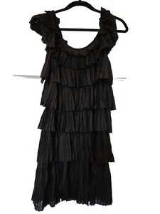 White House Black Market WHBM Ruffled Sleeveless Pleated Dress Womens Small - Picture 1 of 8