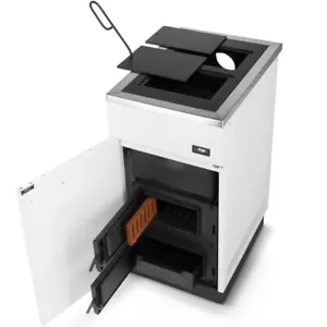 Wasserführender Ofen Kohle-Küchenofen MEGAL 17kW Weiss Bimschv2 Ekodesign2022 - Bild 1 von 25