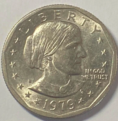 1979 S Proof Susan B Anthony Dollar - struck thru/bun missing hairlines. - Image 1 of 4