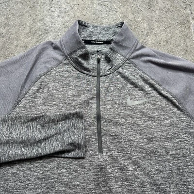 Pullover para correr Nike Element 1/2 cremallera para hombre L gris reflectante manga larga Foto 1 de 4