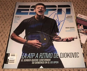 NOVAK DJOKOVIC SIGNED ESPN DEPORTES MAGAZINE AUTOGRAPH JSA TENNIS AUTO COA - Picture 1 of 1