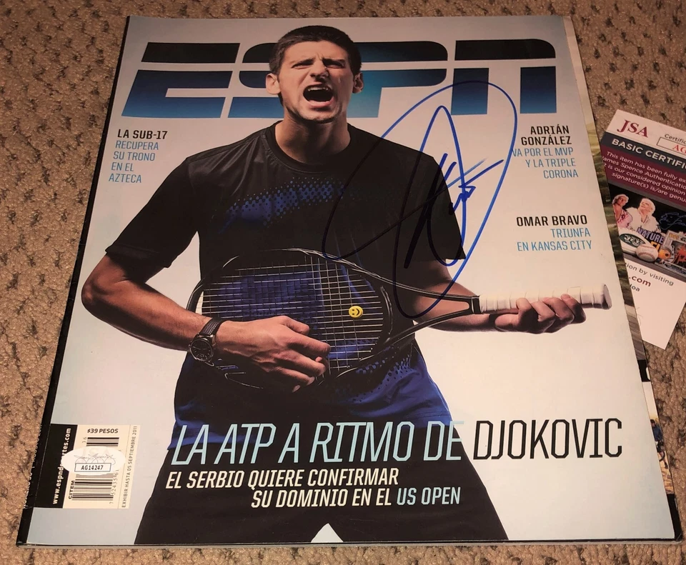 NOVAK DJOKOVIC SIGNED ESPN DEPORTES MAGAZINE AUTOGRAPH JSA TENNIS AUTO COA - Image 1 of 1