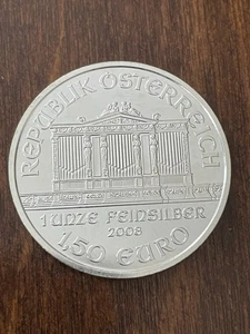 Österreich Phiharmoniker 2008 1 oz .999 Silber Stempelglanz Münze 1,5 Euro - Bild 1 von 2