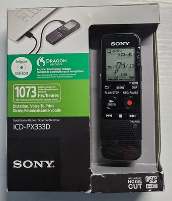 Sony IC Recorder ICD-PX333 Dictaphone Tested + 64Gb Micro SD Card - Image 1 of 3