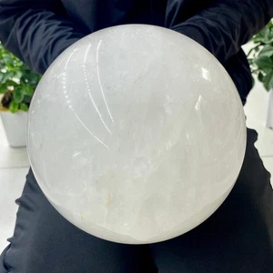9.83LB Large Natural White Crystal Clear Quartz Crystal Sphere Ball Healing - Picture 1 of 12