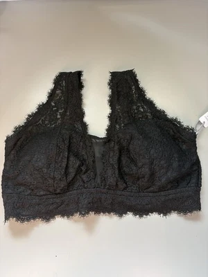 Aerie Bralette Black Lace Wireless Adjustable Straps Removable Pads Sz XL NWT - Image 1 of 4