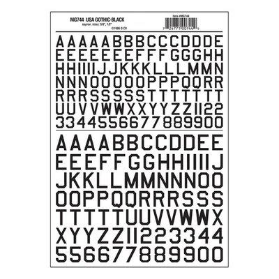 Woodland Scenics Large Gothic 45-Degree USA Letters, Black WOOMG WOOMG744 - Image 1 of 2