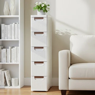 Armario de nicho ruedas estrechas estante de nicho 19 cm de ancho carro de nicho 4/5 cajones - Imagen 1 de 4