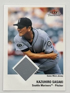 2003 Fleer Tradition Kazuhiro Sasaki Game Used Worn Jersey Relic Card - Picture 1 of 2