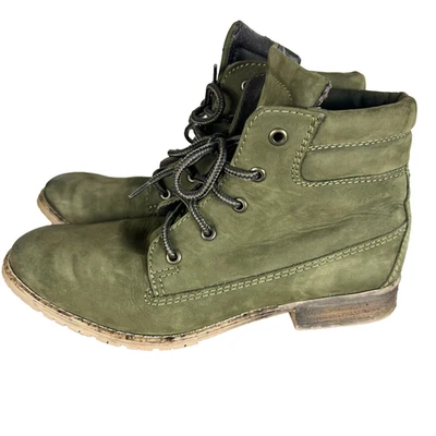 Steve Madden Botas Mujer 9M Mantraa Tobillo Verde Oliva Cuero Nobuck Con Cordones Foto 1 de 4