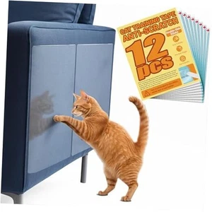Cat Scratch Furniture Protector: 12PCS Double Side Tape Couch Anti Cat Scratch - Picture 1 of 7