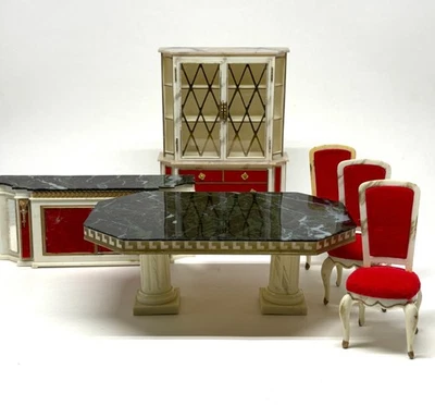 Винтажный набор для столовой Petite Princess Ideal клатч буфет 3 стула стол 60-е - Изображение 1 из 4