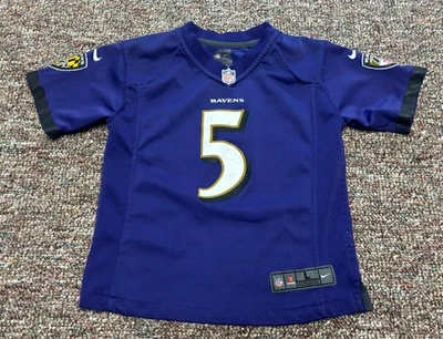 巴尔的摩乌鸦队耐克现场球衣青少年大号紫色NFL足球火花#5 — 第 1/4 张图片