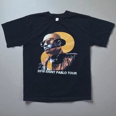 Camiseta de concierto Kanye West 2016 gira St. Pablo mediana negra Ye Hip-Hop  Foto 1 de 4