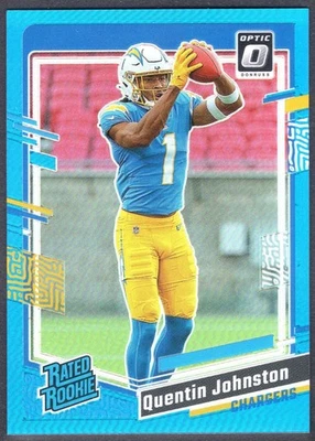 Quentin Johnston RC 2023 Panini Donruss Optic Aqua Prizm #265 - Image 1 of 2