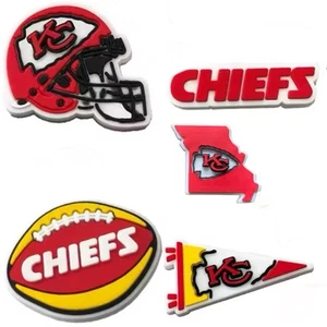 🔥Pack de 5 dijes para zapatos Crocs Kansas City Chiefs NFL Super Bowl Champs camiseta encanto - Imagen 1 de 4