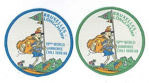 1999 World Scout Jamboree BELGIUM BRUXELLES LONGCHAMP Contingent Patch SET - Picture 1 of 1