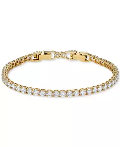 Authentic Swarovski Round Cut Tennis Gold Bracelet - Picture 1 of 3
