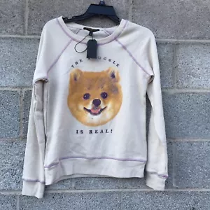 NWT Dog Sweatshirt “The Snuggle Is Real” Women’s Size Small Retrospective Co. - Picture 1 of 8