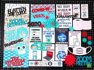 Quarantine Scrapbook Kit! Project Life, Paper, die cuts, Virus, Pandemic, Social - Picture 1 of 2