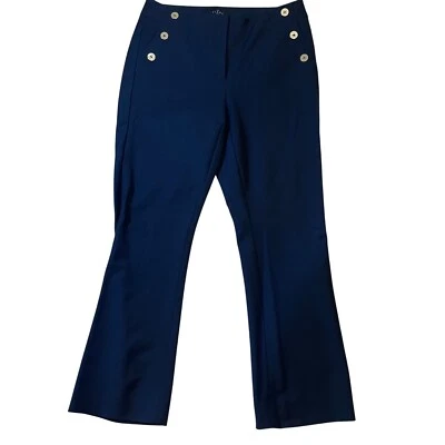 White House Black Market Flare Crop Pants  Women's Size 2 Sailor Button Accents - Image 1 of 4