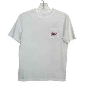 Vineyard Vines Kids Graphic Tshirt Flag Whale Red White Blue Girls Size Medium - Picture 1 of 9
