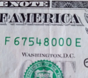 ZIP CODE NOTE 67548 La Crosse KS Fancy Serial Number Series 2017 A $1 Bill - Picture 1 of 5