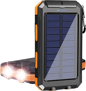 Cargador Solar, Banco de Alimentación Solar Portátil 38800mAh para Todos los Teléfonos Celulares, Impermeable - Imagen 1 de 8